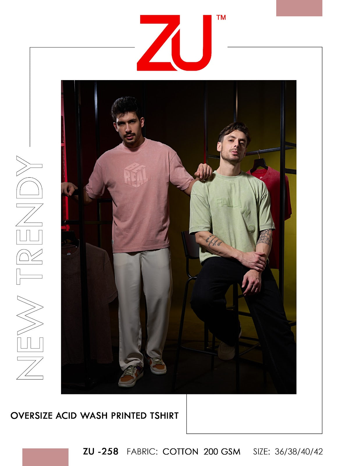 Design 258 Zu Clothing Cotton Mens Tshirts Wholesale