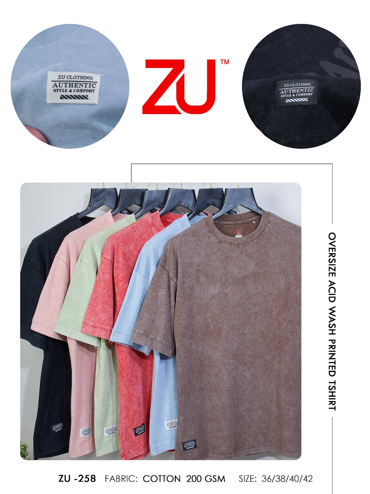 Design 258 Zu Clothing Cotton Mens Tshirts Wholesale