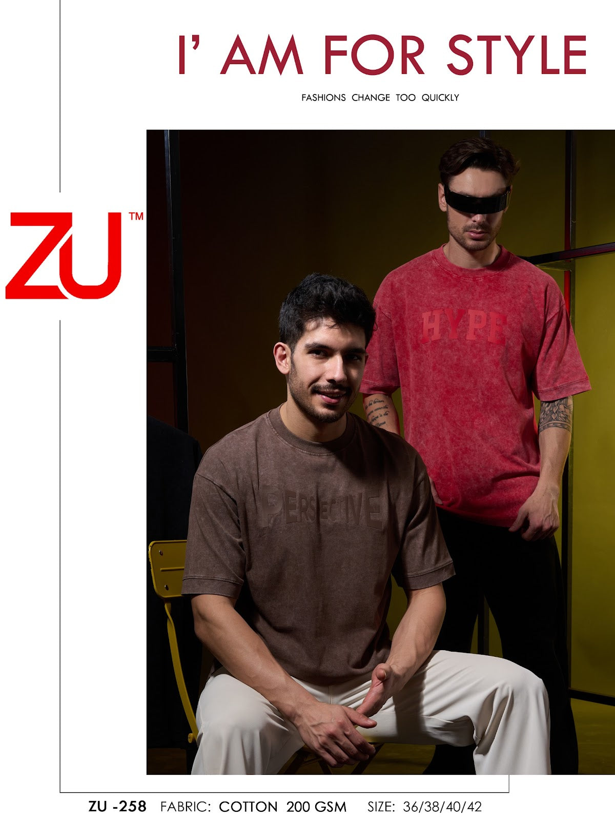 Design 258 Zu Clothing Cotton Mens Tshirts Wholesale