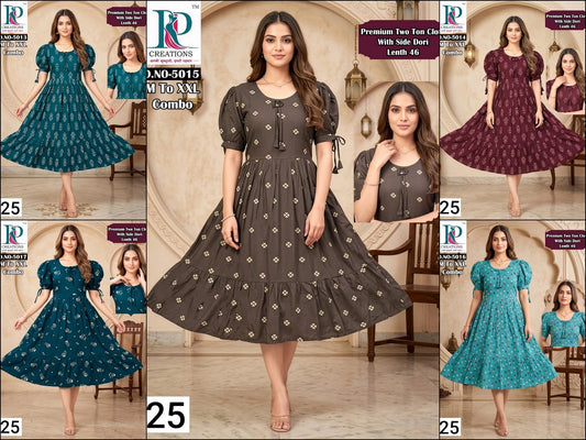 Design 25 Rd Two Tone Anarkali Kurtis Supplier Gujarat