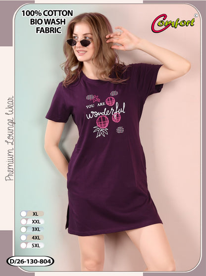 Design 26-130 Comfort Cotton Biowashed Women Long Tshirt Supplier Ahmedabad