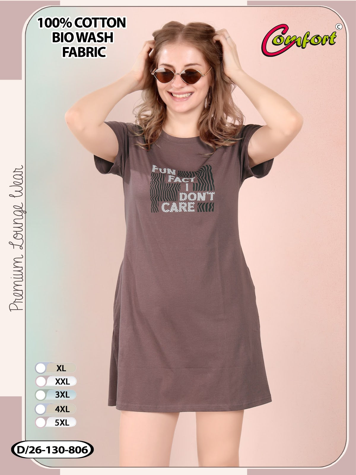 Design 26-130 Comfort Cotton Biowashed Women Long Tshirt Supplier Ahmedabad