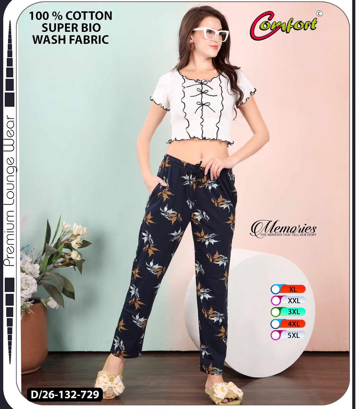 Design 26-132 Comfort Cotton Women Night Lower Manufacturer Ahmedabad