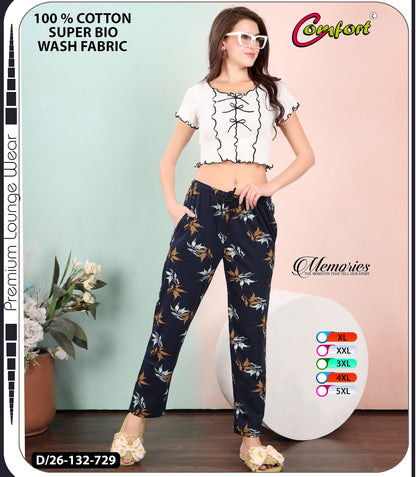 Design 26-132 Comfort Cotton Women Night Lower Manufacturer Ahmedabad