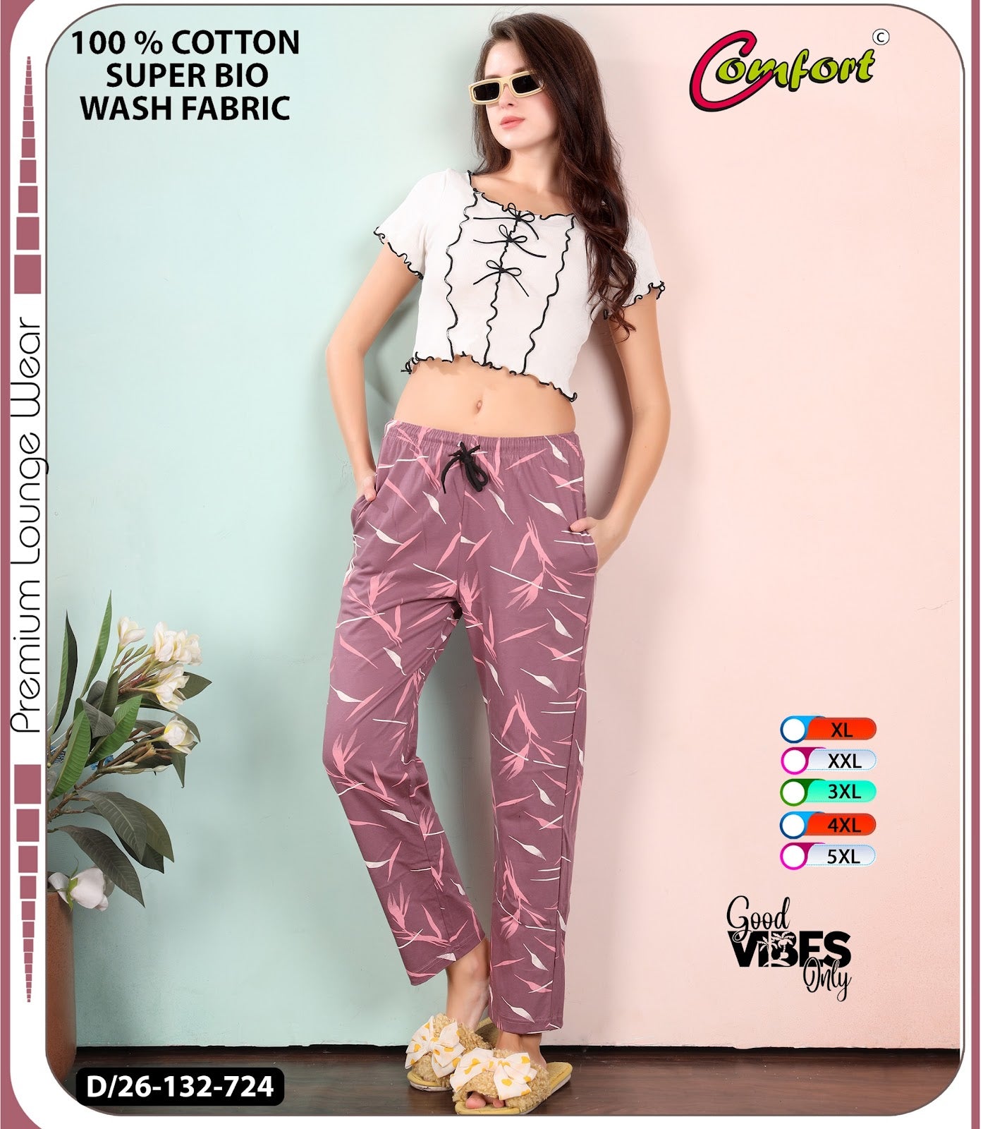Design 26-132 Comfort Cotton Women Night Lower Manufacturer Ahmedabad