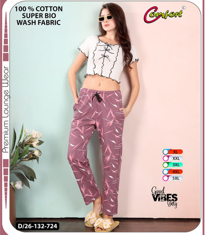 Design 26-132 Comfort Cotton Women Night Lower Manufacturer Ahmedabad