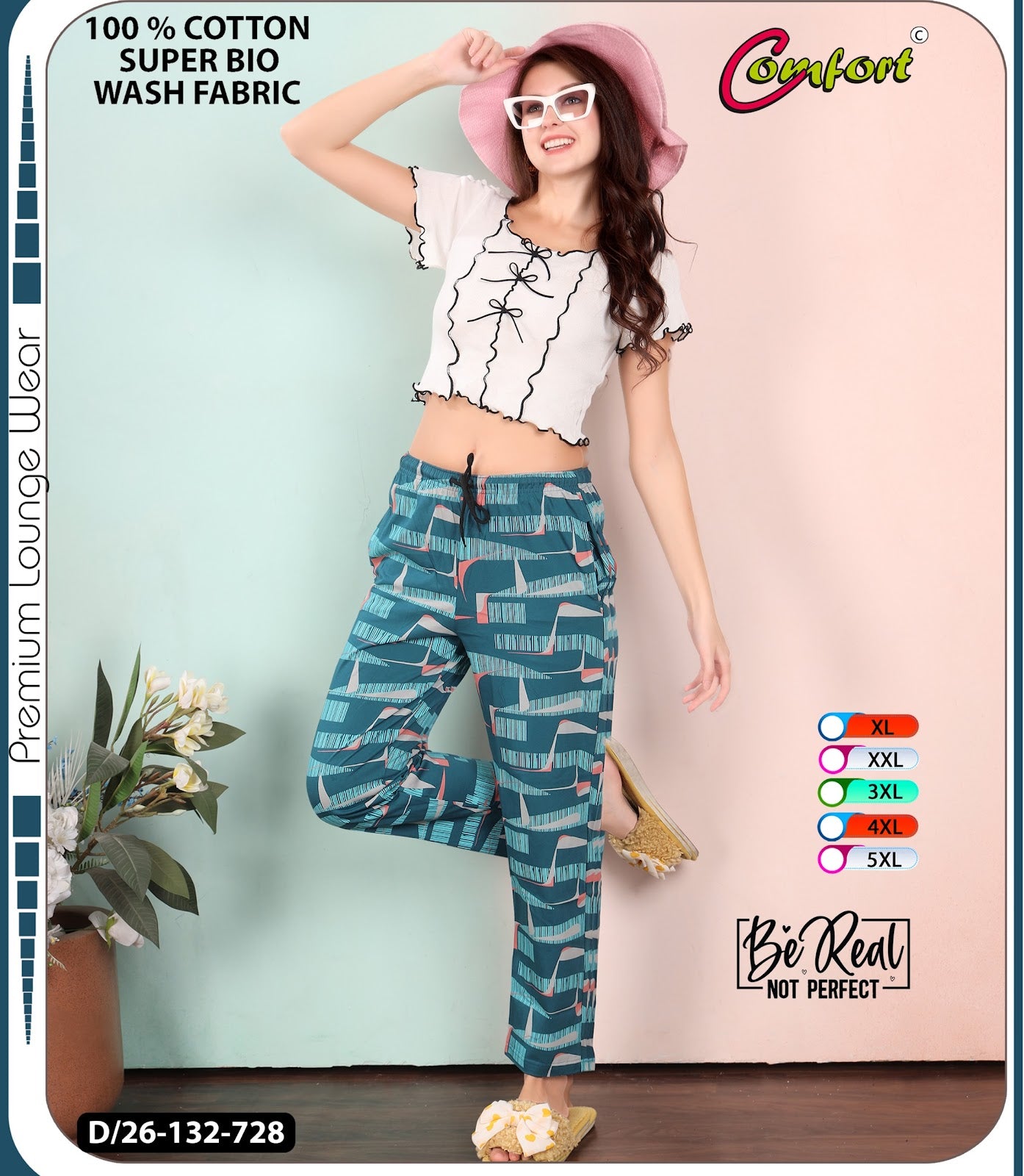Design 26-132 Comfort Cotton Women Night Lower Manufacturer Ahmedabad