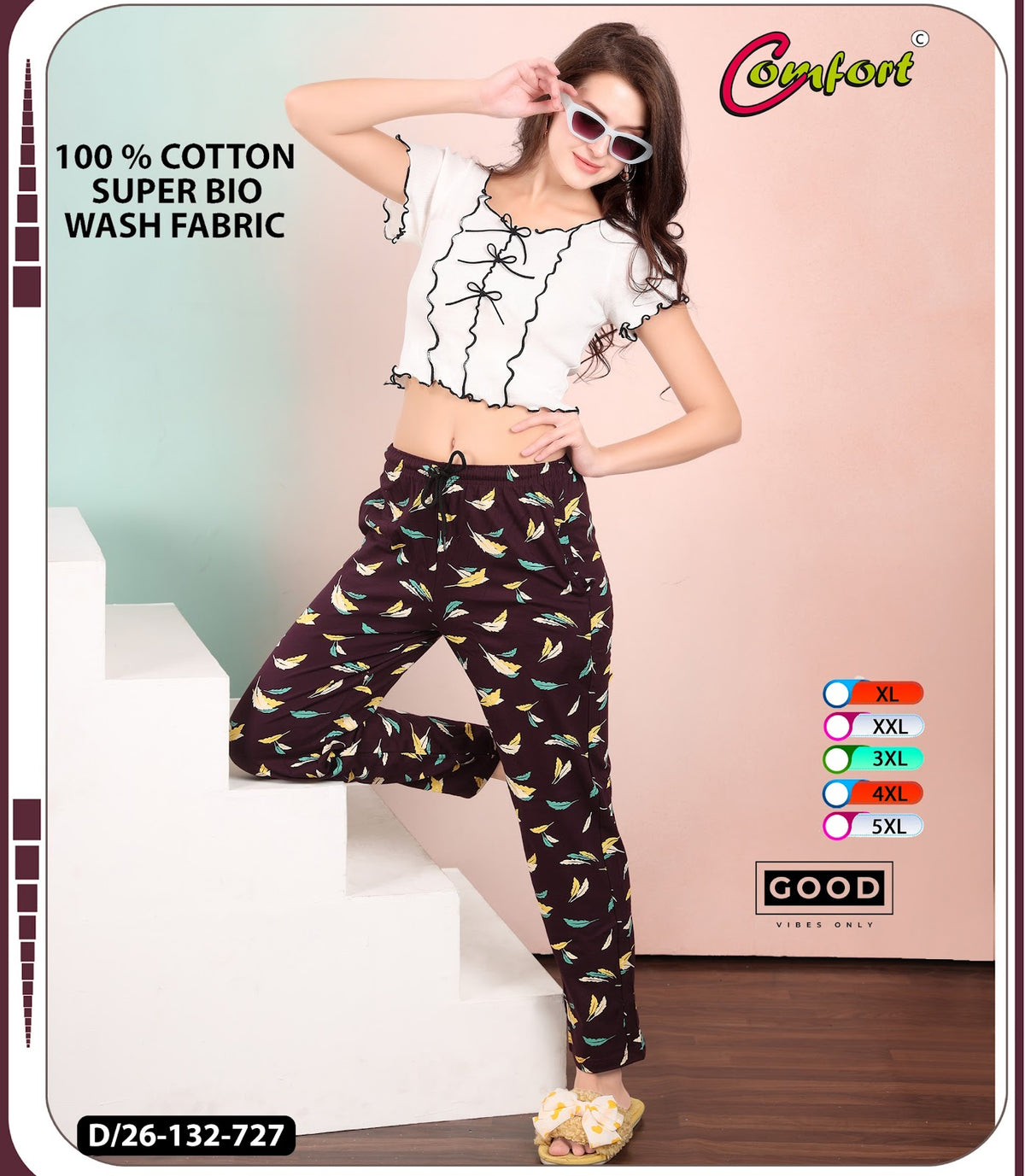 Design 26-132 Comfort Cotton Women Night Lower Manufacturer Ahmedabad