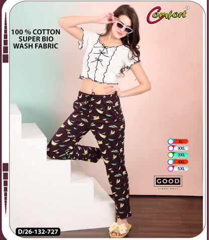 Design 26-132 Comfort Cotton Women Night Lower Manufacturer Ahmedabad
