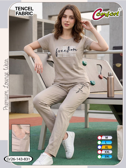 Design 26-143 Comfort Tencil Pyjama Night Suits Wholesaler India