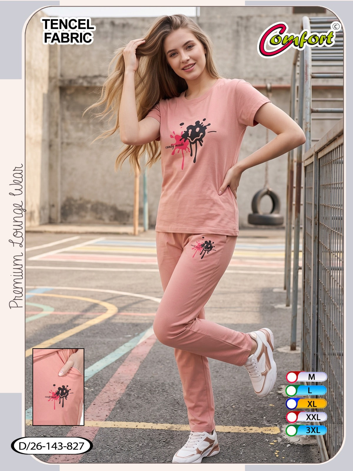 Design 26-143 Comfort Tencil Pyjama Night Suits Wholesaler India