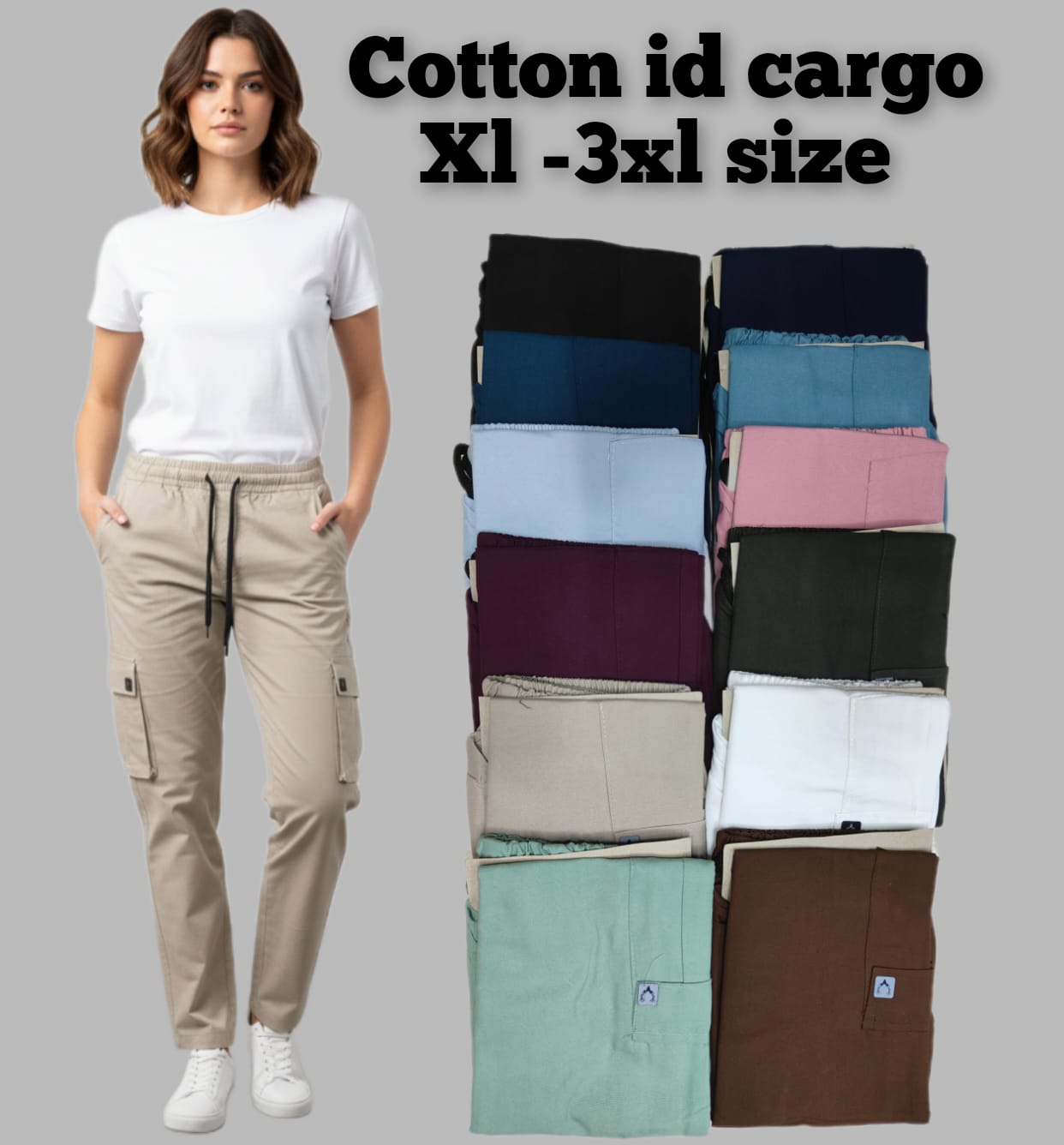 Design 260206 Hanso Cotton Women Cargo Pants Manufacturer Gujarat