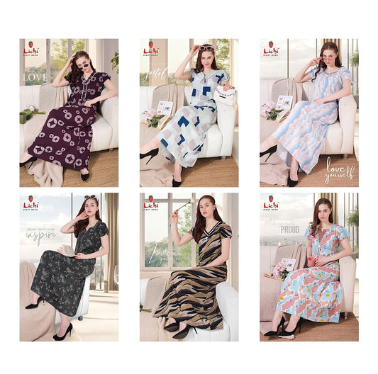 Design 260325 Lichi Hosiery Night Gowns Manufacturer Gujarat