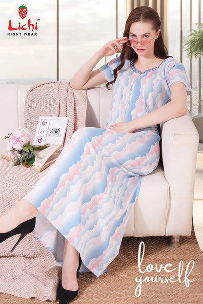 Design 260325 Lichi Hosiery Night Gowns Manufacturer Gujarat