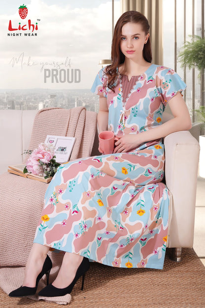 Design 260325 Lichi Hosiery Night Gowns Manufacturer Gujarat