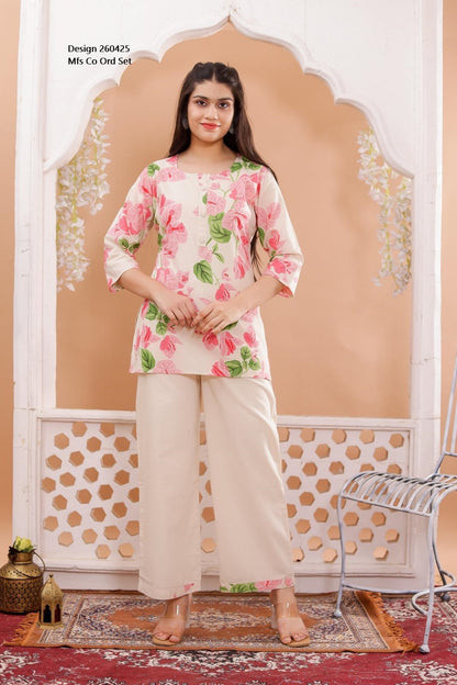 Design 260425 Mfs Cotton Co Ord Set Wholesale Price