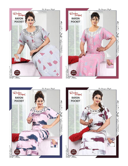 Design 2609 2610 Ruchee Fashion Rayon Night Gowns Wholesaler