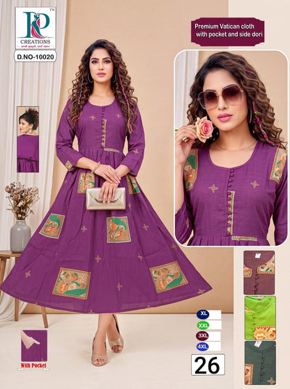 Design 26 Plus Size Rd Vatican Anarkali Kurtis Wholesaler Ahmedabad