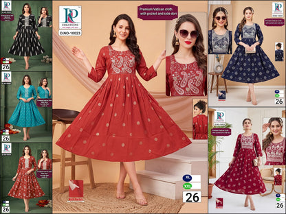 Design 26 Rd Vatican Anarkali Kurtis Supplier Gujarat