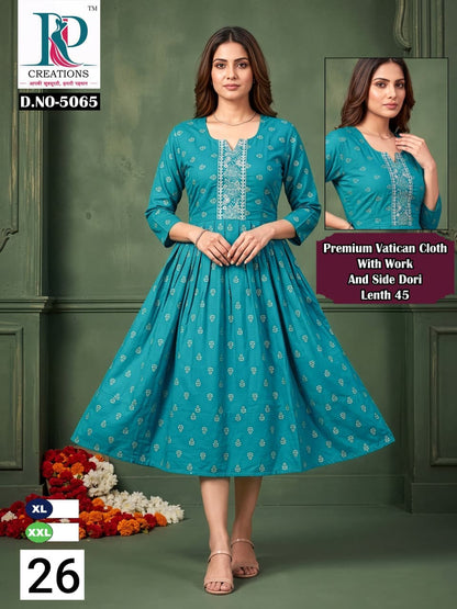 Design 26 Rd Vatican Anarkali Kurtis Supplier Gujarat