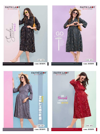 Design 2707 Faith Lady Rayon Feeding Kurtis Manufacturer