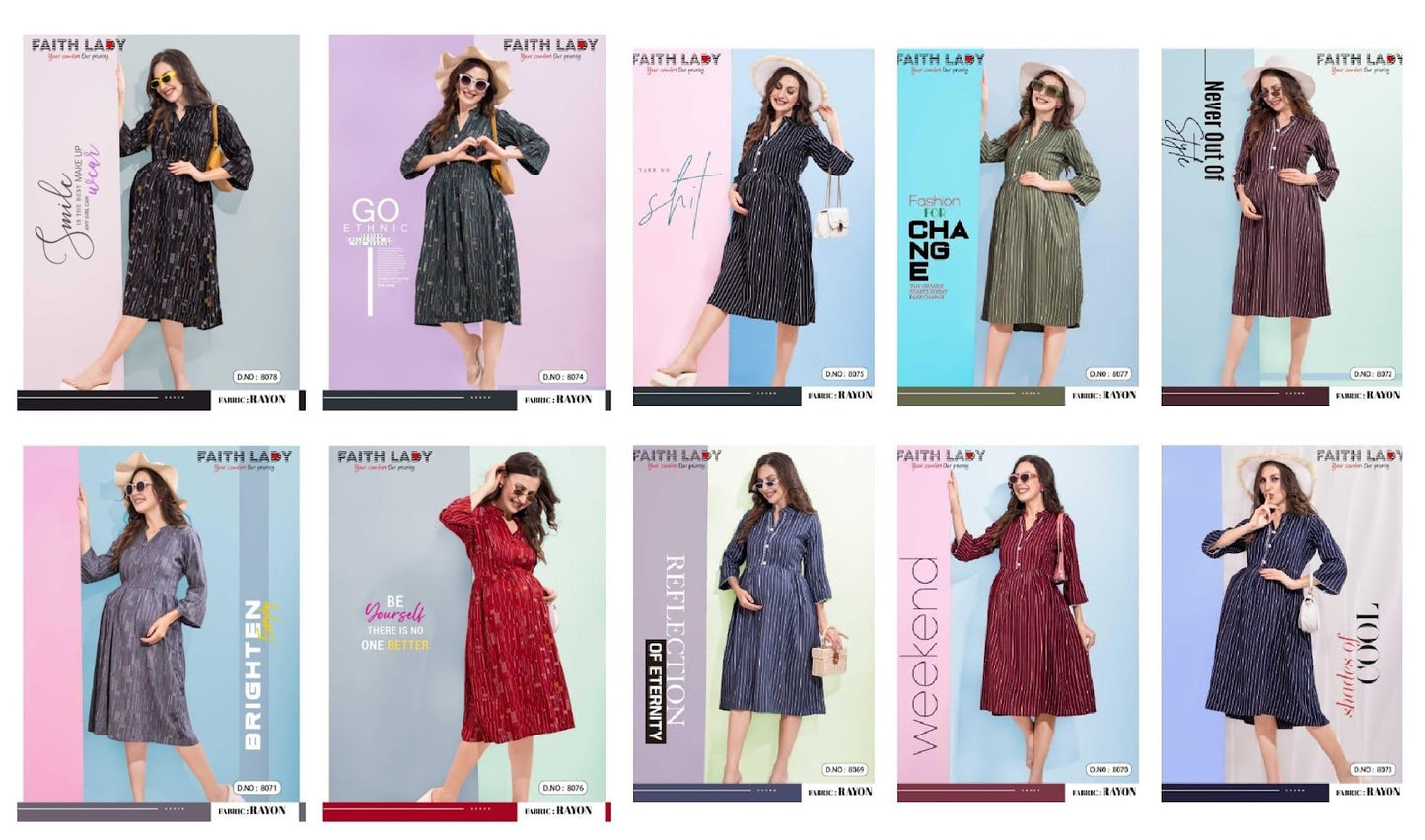 Design 2707 Faith Lady Rayon Feeding Kurtis Manufacturer