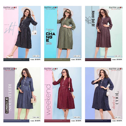 Design 2707 Faith Lady Rayon Feeding Kurtis Manufacturer