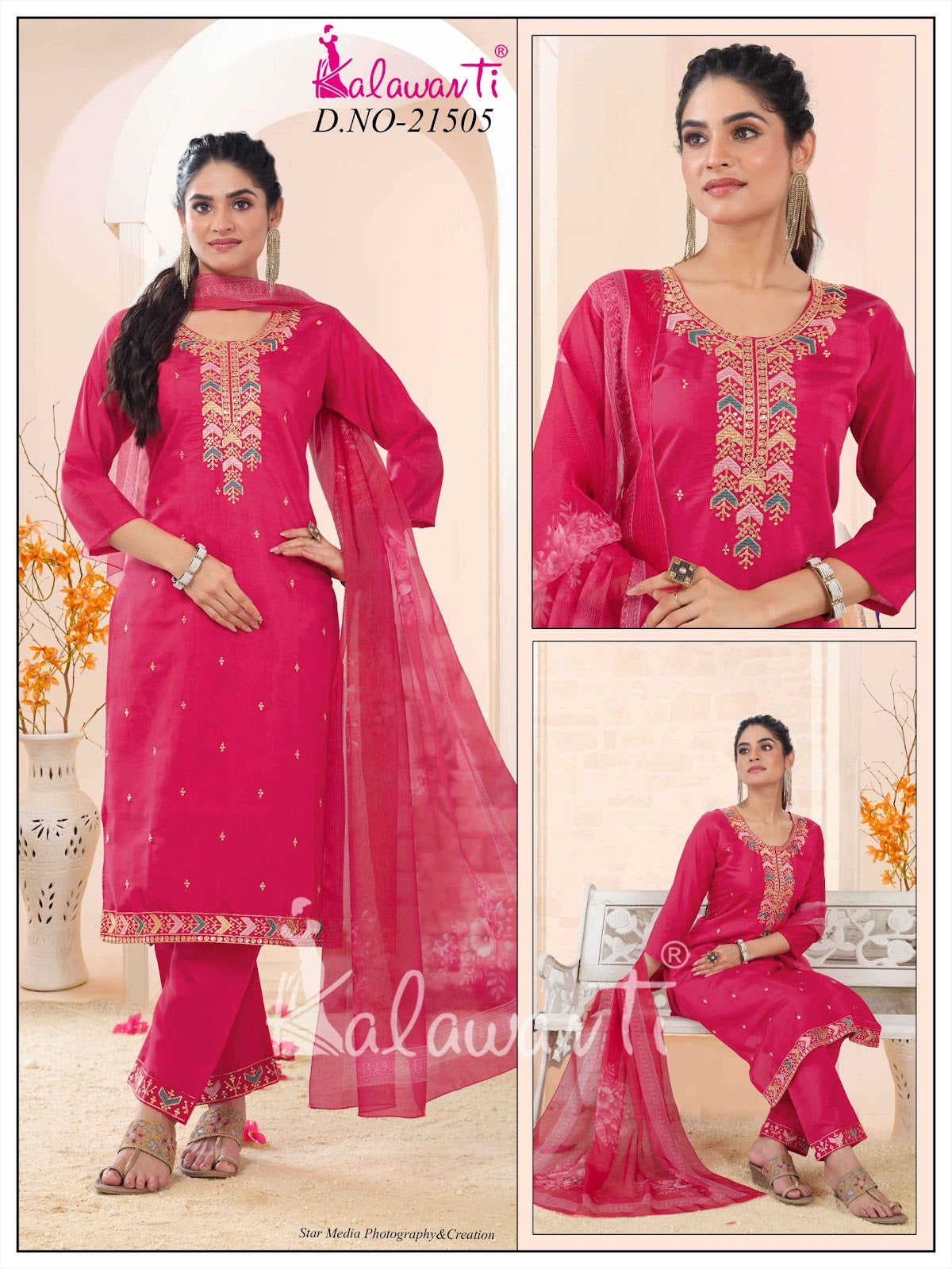 Design 270925 Kalawavti Roman Silk Readymade Pant Style Suits Wholesaler Ahmedabad