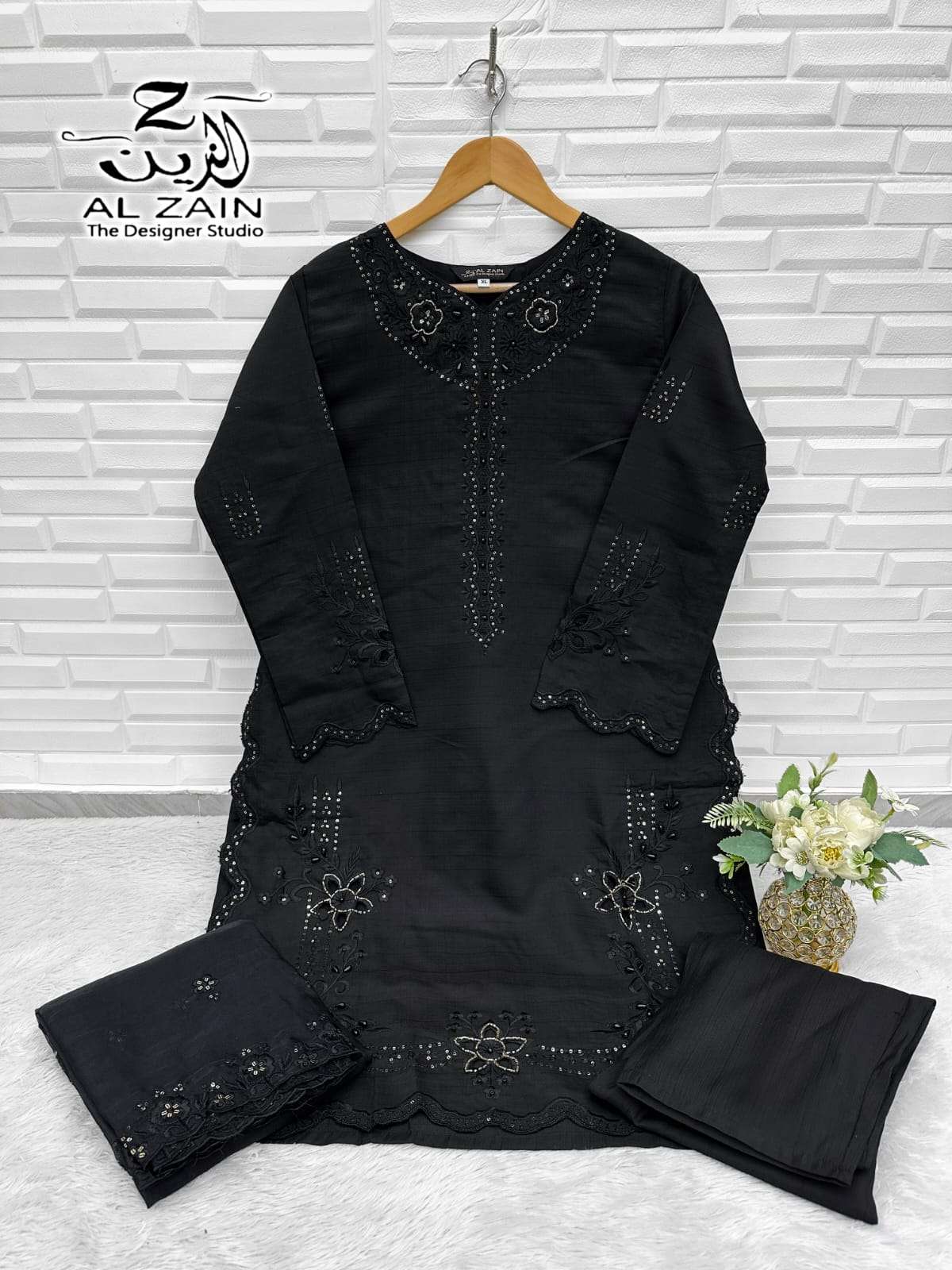 Design 272736 Al Zain Viscose Slub Pakistani Readymade Suits Supplier Ahmedabad
