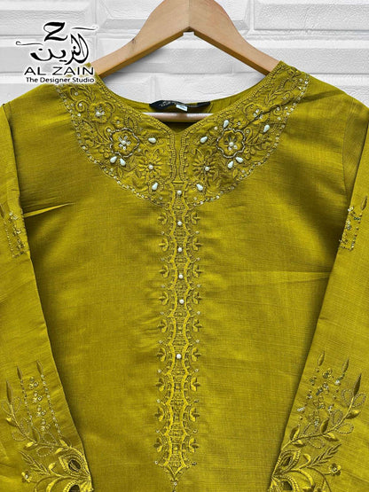 Design 272736 Al Zain Viscose Slub Pakistani Readymade Suits Supplier Ahmedabad