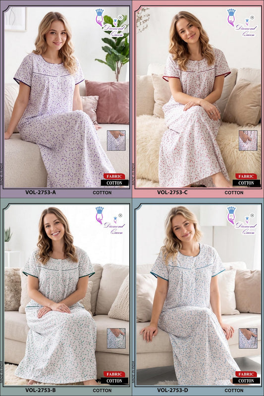 Design 2749-2754 Diamond Queen Cotton Night Gowns Wholesale Price