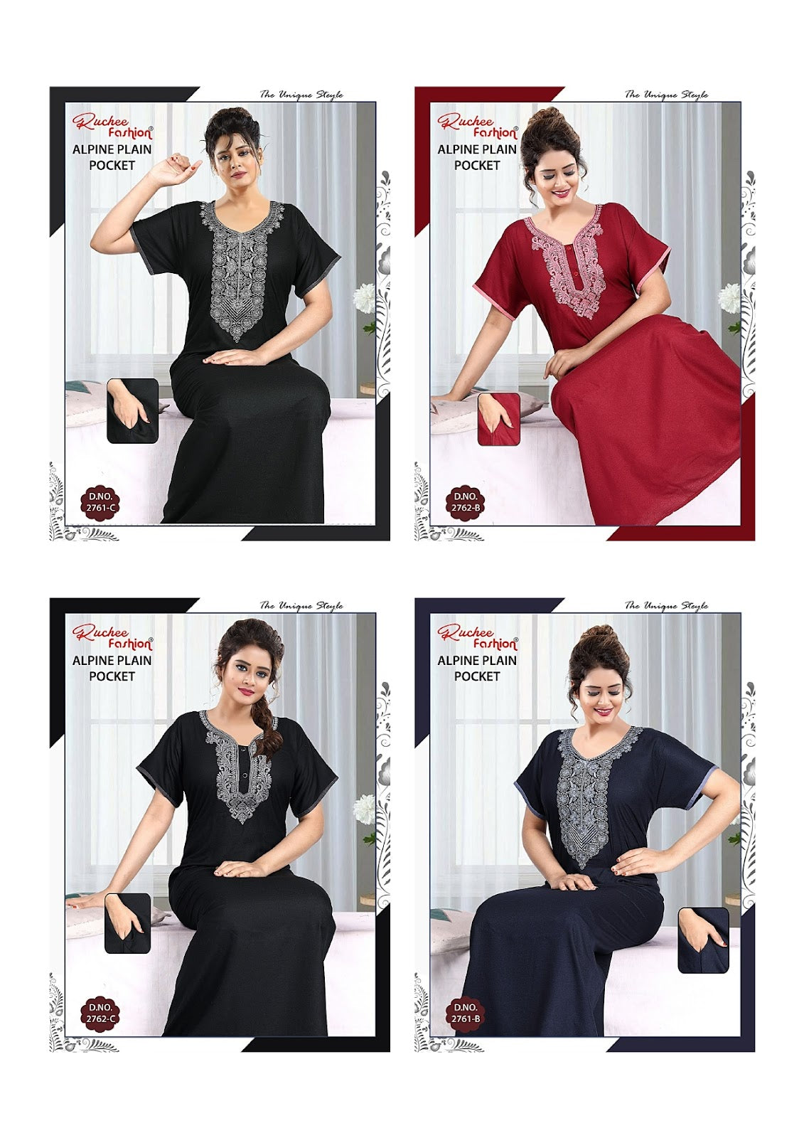 Design 2761-2762 Ruchee Fashion Alpine Night Gowns Manufacturer Ahmedabad