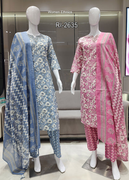 Design 280325 Women Ethnics Readymade Cotton Pant Suits Supplier Gujarat
