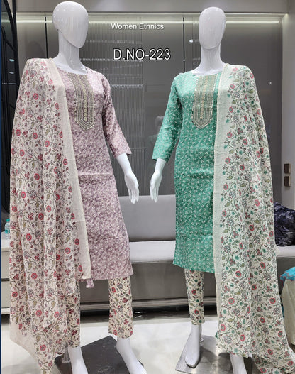 Design 280325 Women Ethnics Readymade Cotton Pant Suits Supplier Gujarat