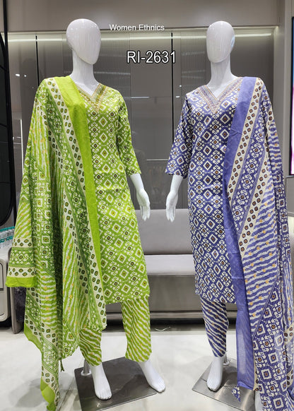 Design 280325 Women Ethnics Readymade Cotton Pant Suits Supplier Gujarat