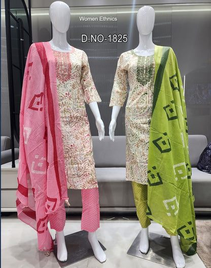 Design 280325 Women Ethnics Readymade Cotton Pant Suits Supplier Gujarat