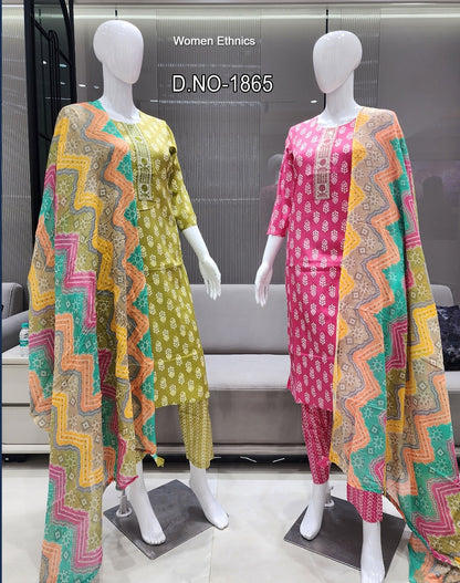 Design 280325 Women Ethnics Readymade Cotton Pant Suits Supplier Gujarat