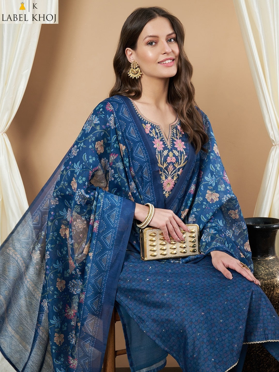 Design 281125 Label Khoj Silk Readymade Pant Style Suits Wholesaler India