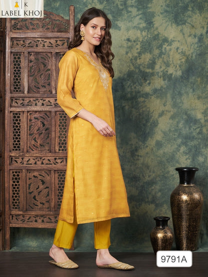 Design 281125 Label Khoj Silk Readymade Pant Style Suits Wholesaler India