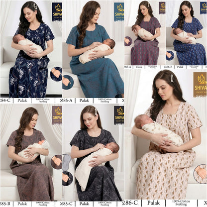 Design 282-295 Shivani Cotton Feeding Night Gown Exporter Gujarat