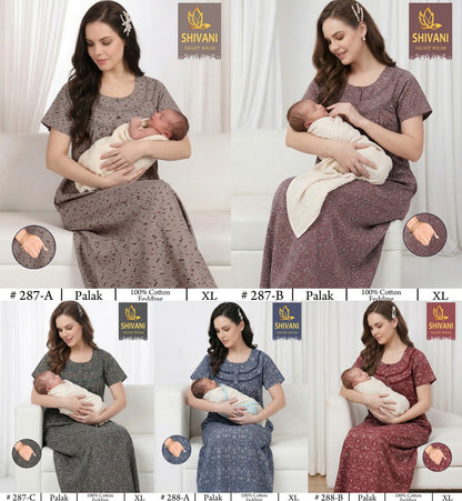 Design 282-295 Shivani Cotton Feeding Night Gown Exporter Gujarat