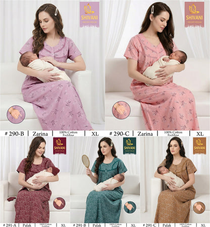 Design 282-295 Shivani Cotton Feeding Night Gown Exporter Gujarat