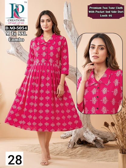 Design 28 Rd Two Tone Anarkali Kurtis Supplier