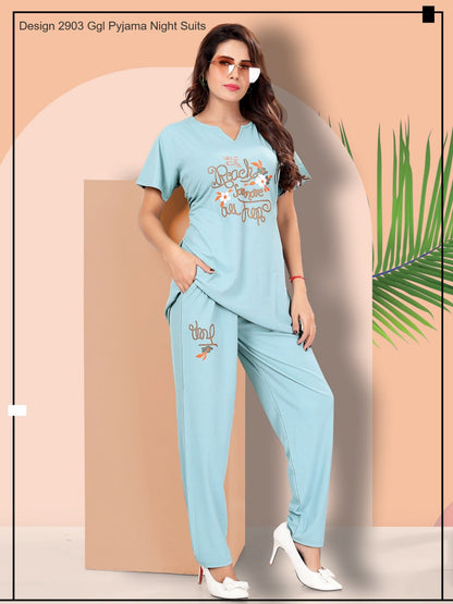 Design 2903 Ggl Imported Pyjama Night Suits Exporter Ahmedabad