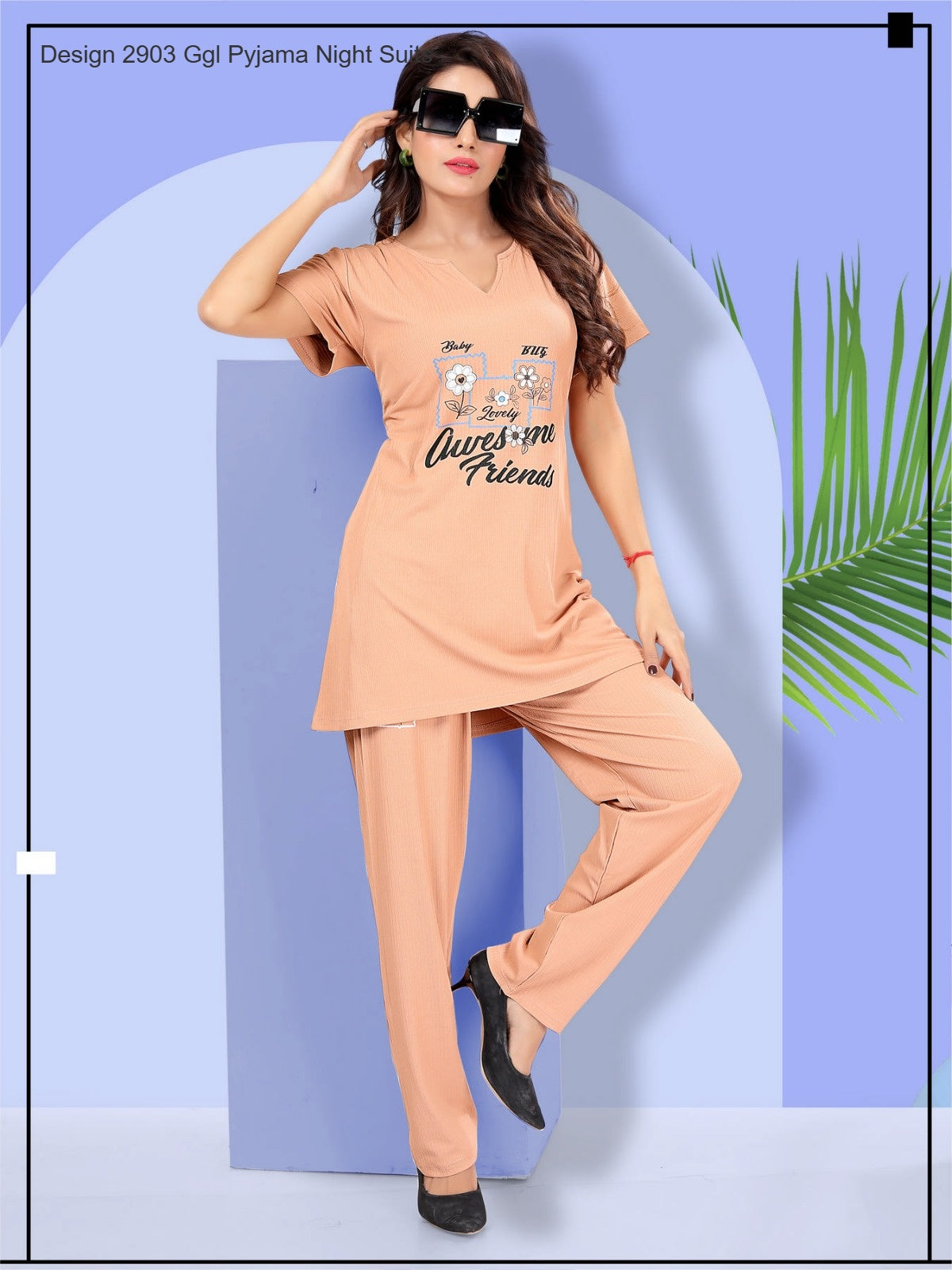 Design 2903 Ggl Imported Pyjama Night Suits Exporter Ahmedabad
