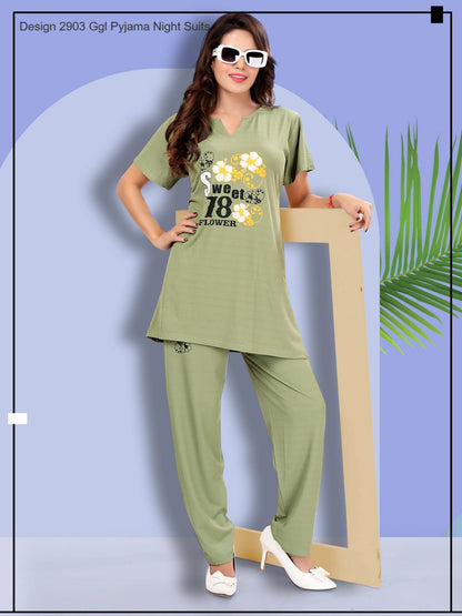 Design 2903 Ggl Imported Pyjama Night Suits Exporter Ahmedabad