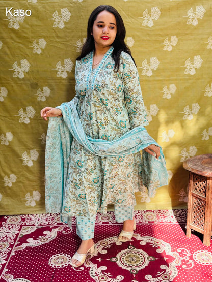 Design 290425 Kaso Cotton Cambric Readymade Pant Style Suits Exporter India