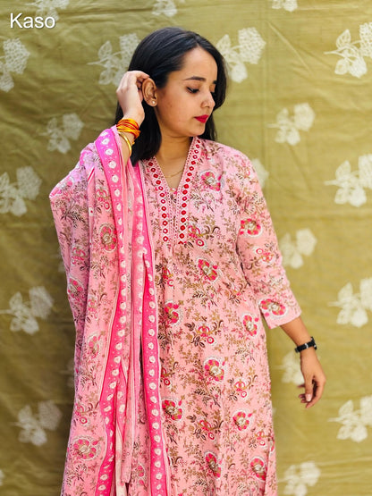 Design 290425 Kaso Cotton Cambric Readymade Pant Style Suits Exporter India