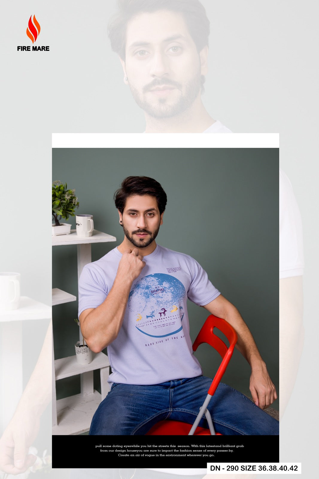 Design 290 Fire Mare Cotton Mens Tshirts Manufacturer Gujarat