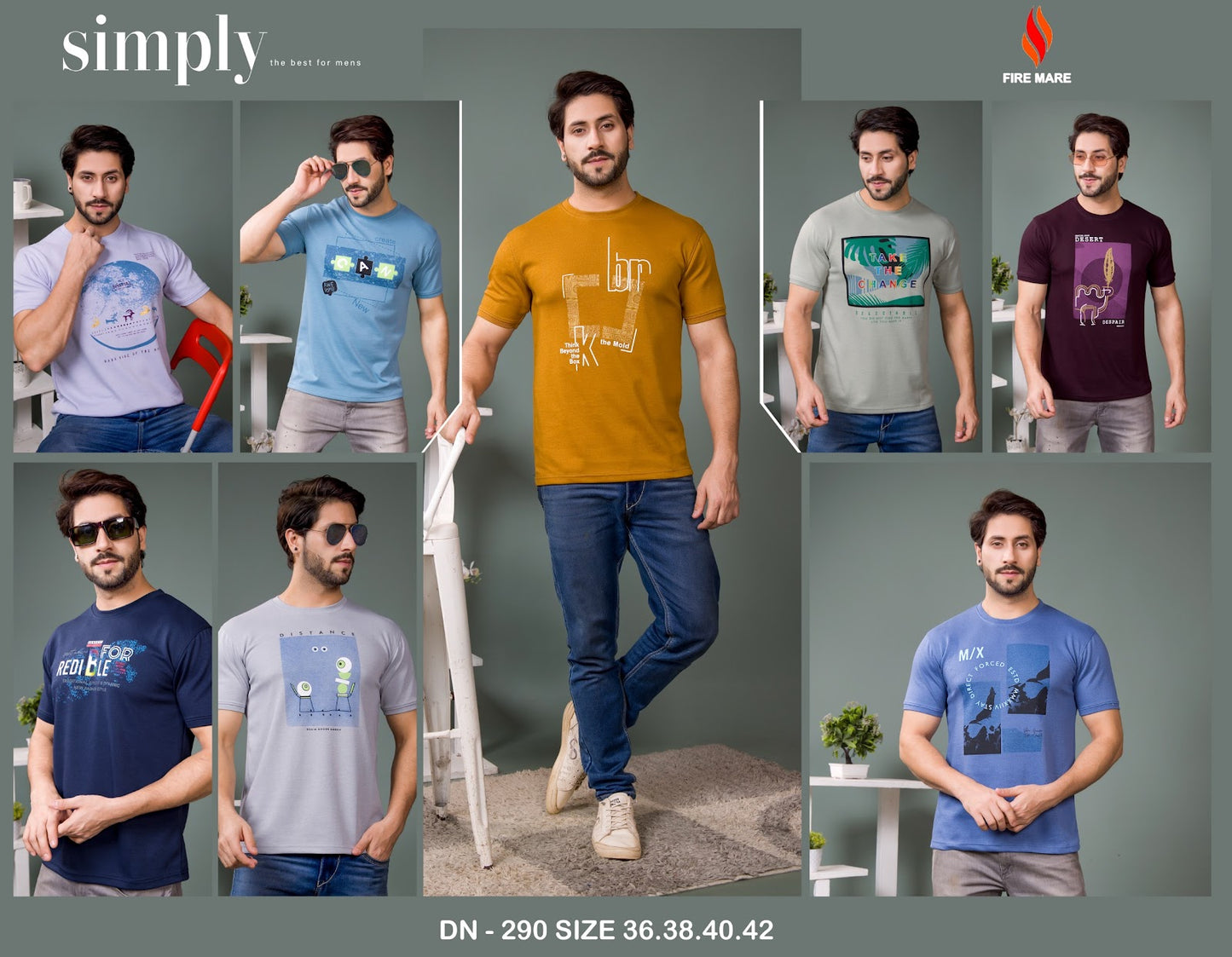 Design 290 Fire Mare Cotton Mens Tshirts Manufacturer Gujarat